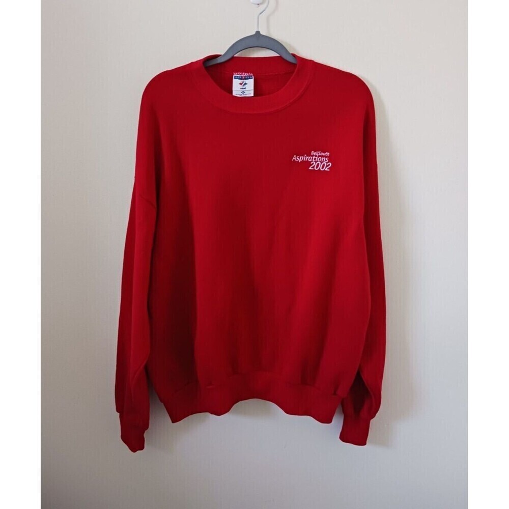 Vintage Jerzees Sweatshirt Pullover Crew Neck Red Size XL